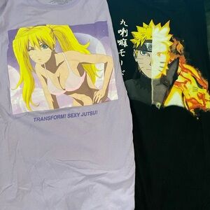 Naruto Anime Graphic T-Shirts - Purple and Black
